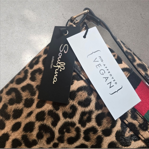 Queen Bee Leopard Print Crossbody‎ Messenger Bag Soulfina Collection NWT - Picture 5 of 9